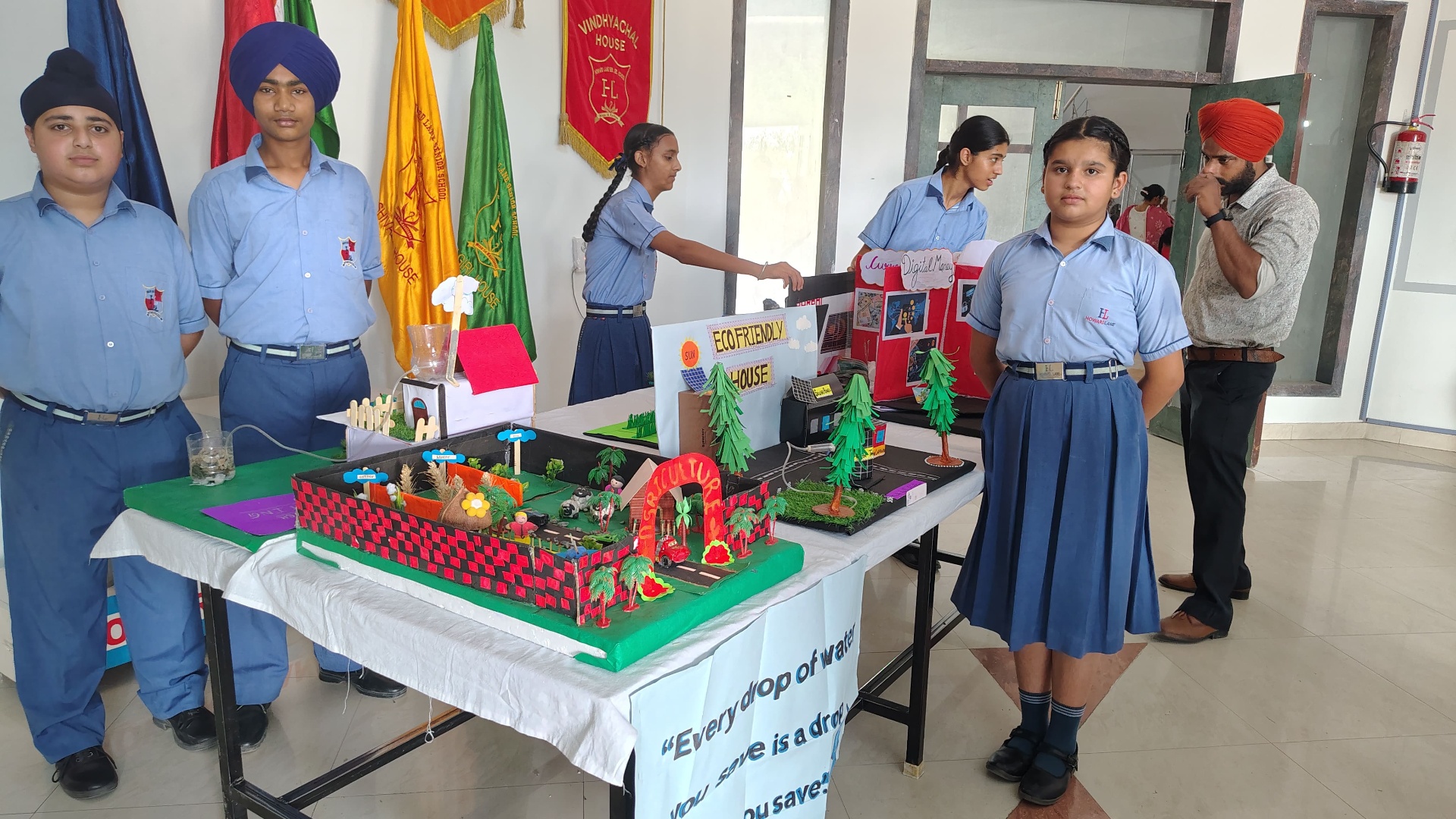 Eco-friendly house and agriculture model at the science exhibition